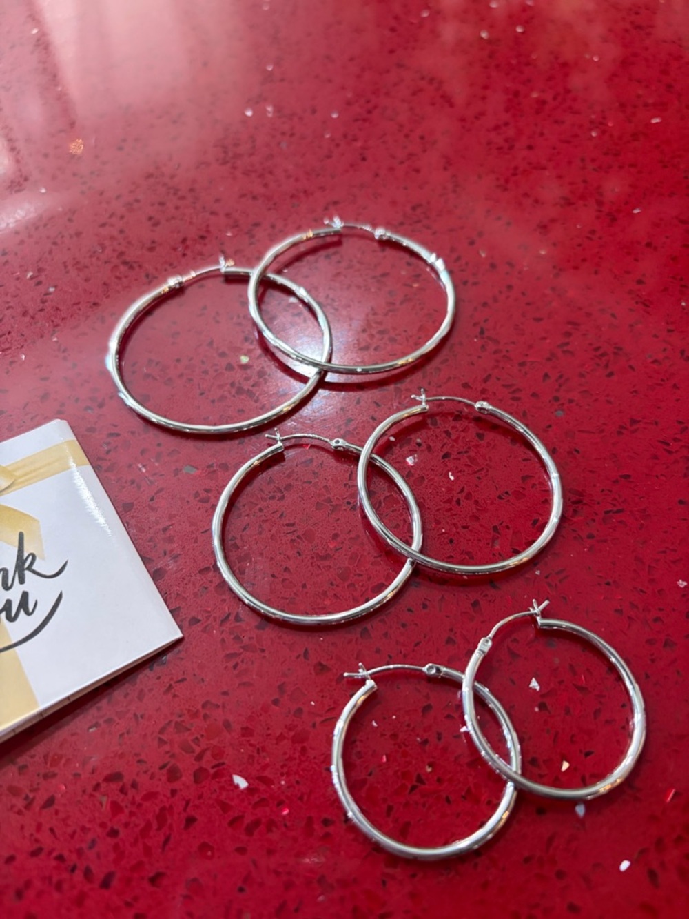 Silver Hoop Earrings Set - Women Jewelry